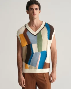 Art Print Knitted Vest