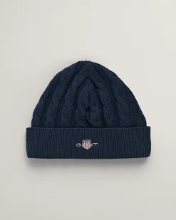 Baby Shield Cotton Cable Knit Beanie