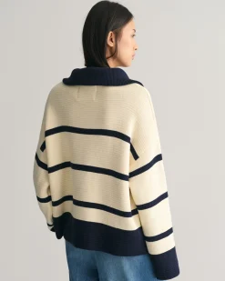 Breton Striped Half-Zip Sweater