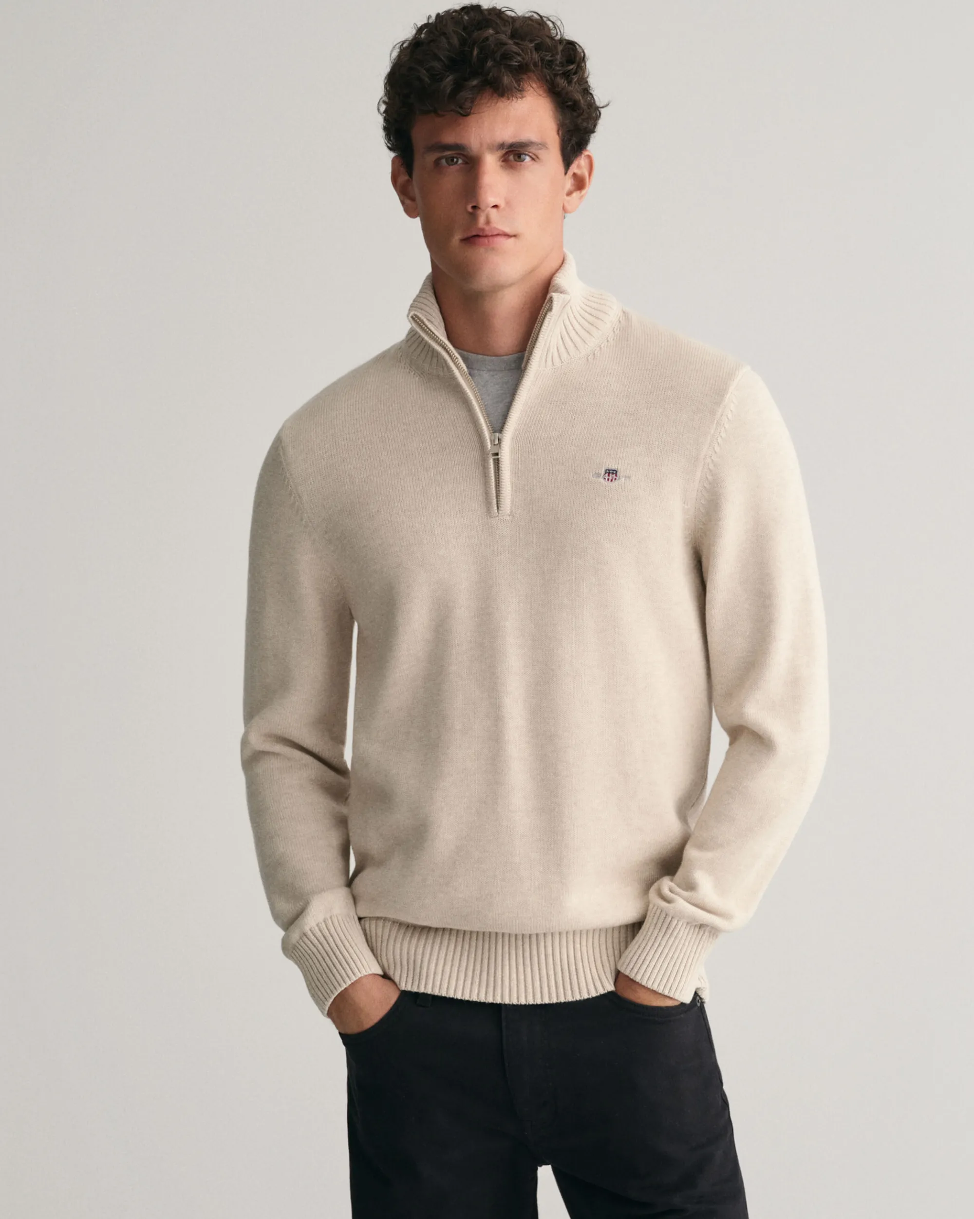 Casual Cotton Half-Zip Sweater