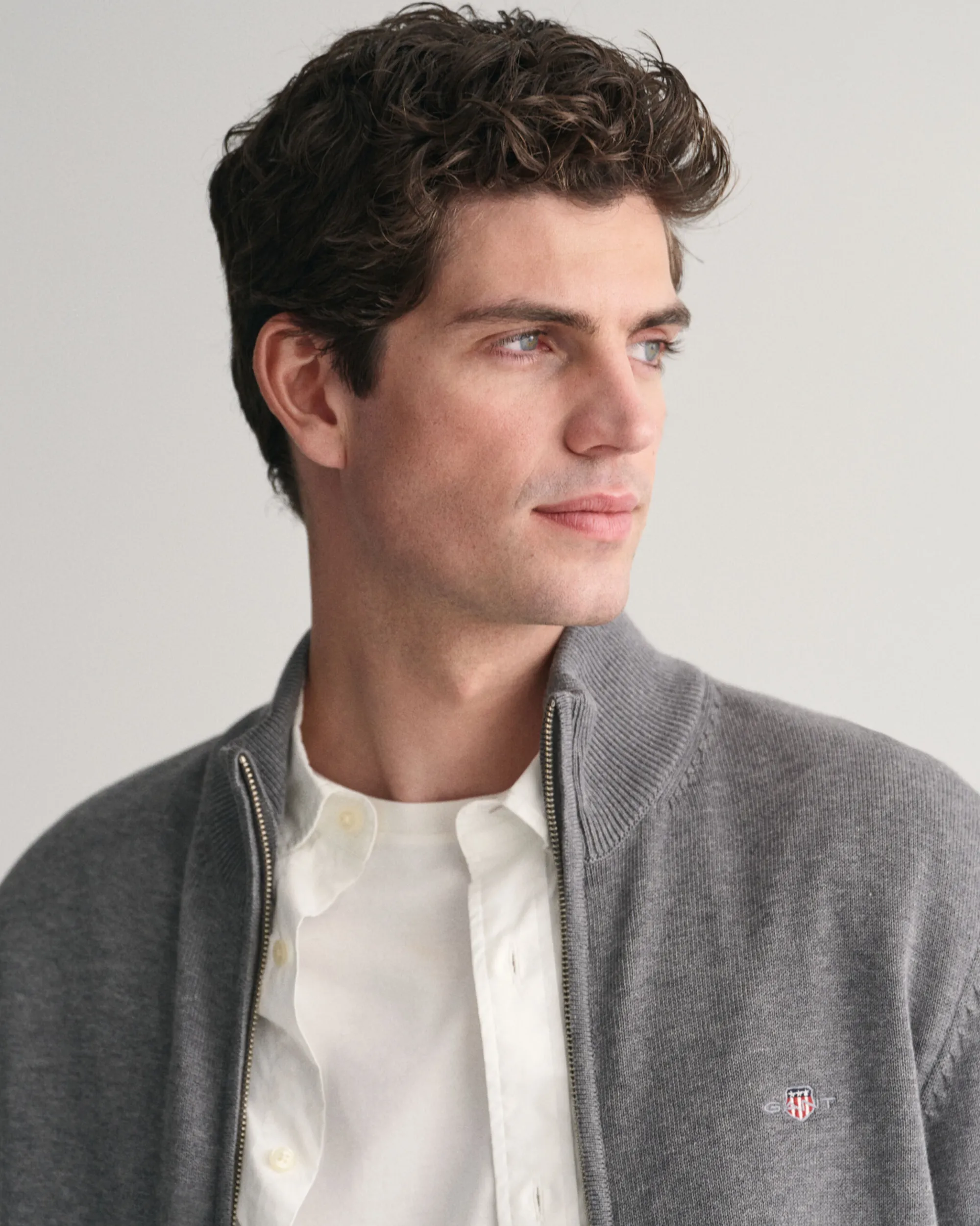 Casual Cotton Zip Cardigan