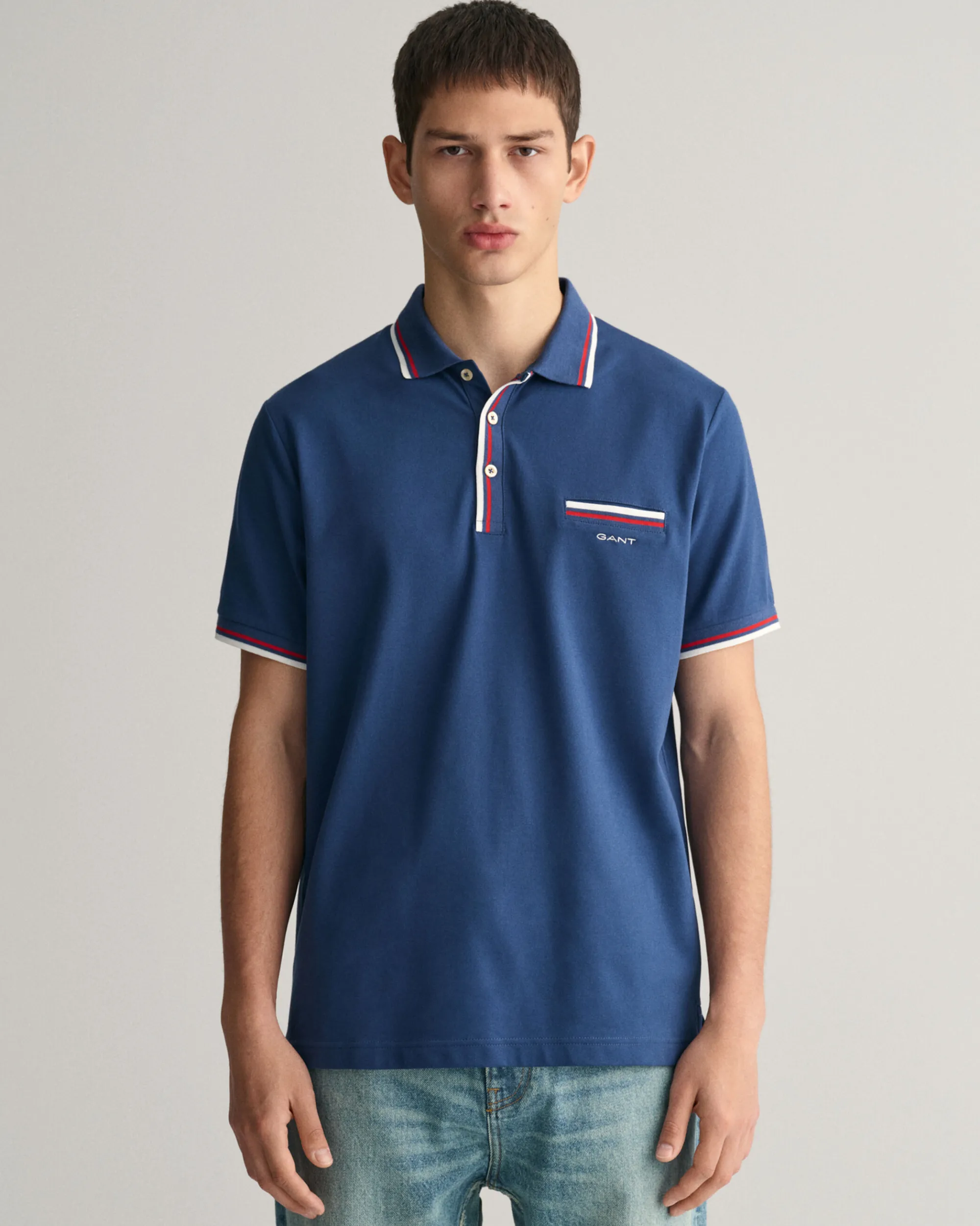 2-Color Tipped Piqué Polo Shirt