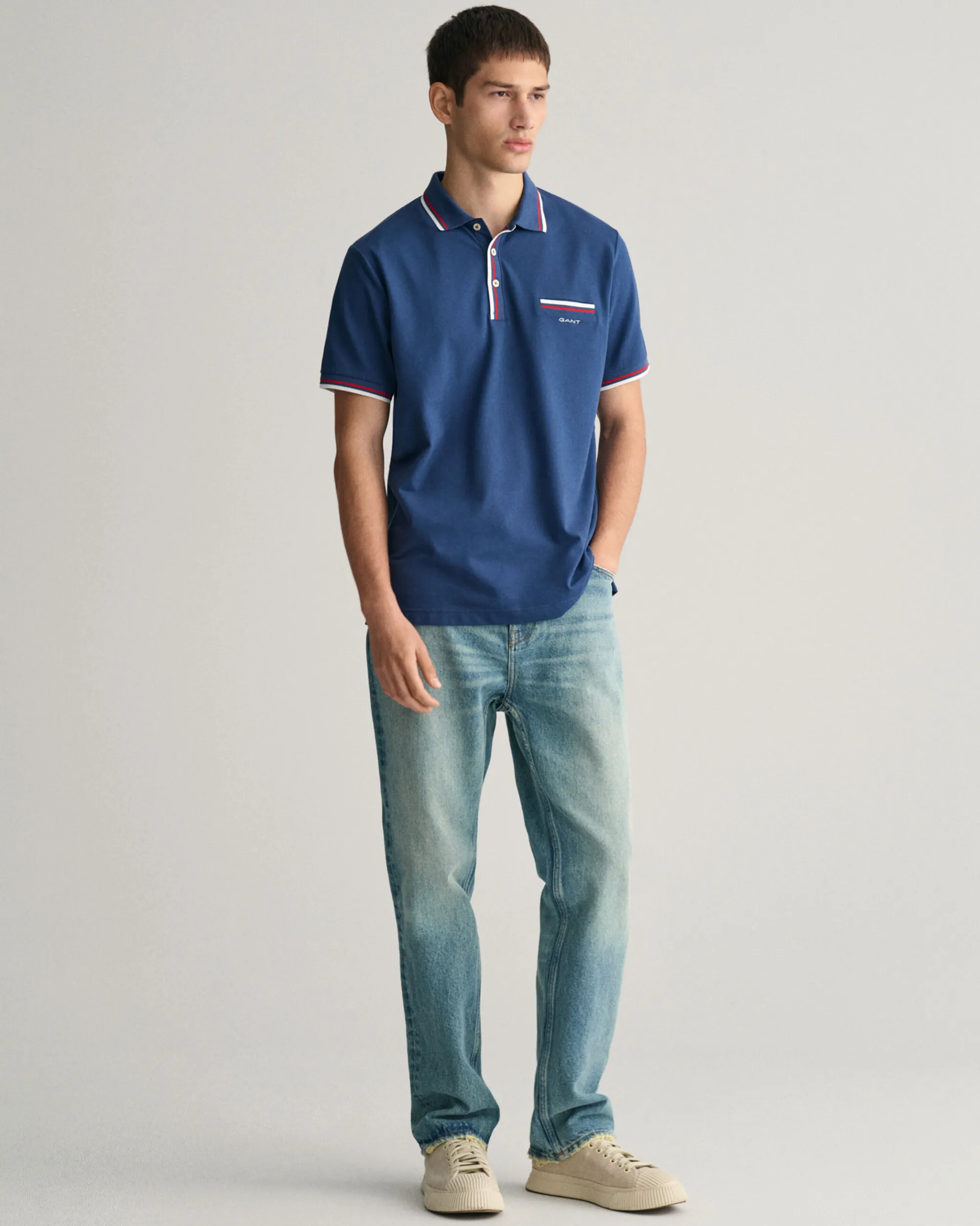 2-Color Tipped Piqué Polo Shirt