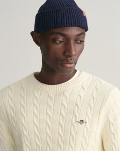 Cotton Cable Knit Crew Neck Sweater