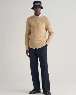 Cotton Cable Knit Crew Neck Sweater