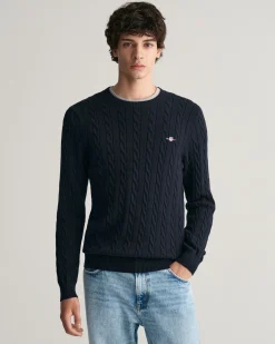 Cotton Cable Knit Crew Neck Sweater
