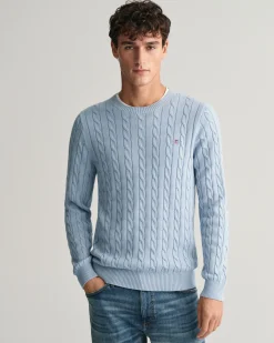 Cotton Cable Knit Crew Neck Sweater
