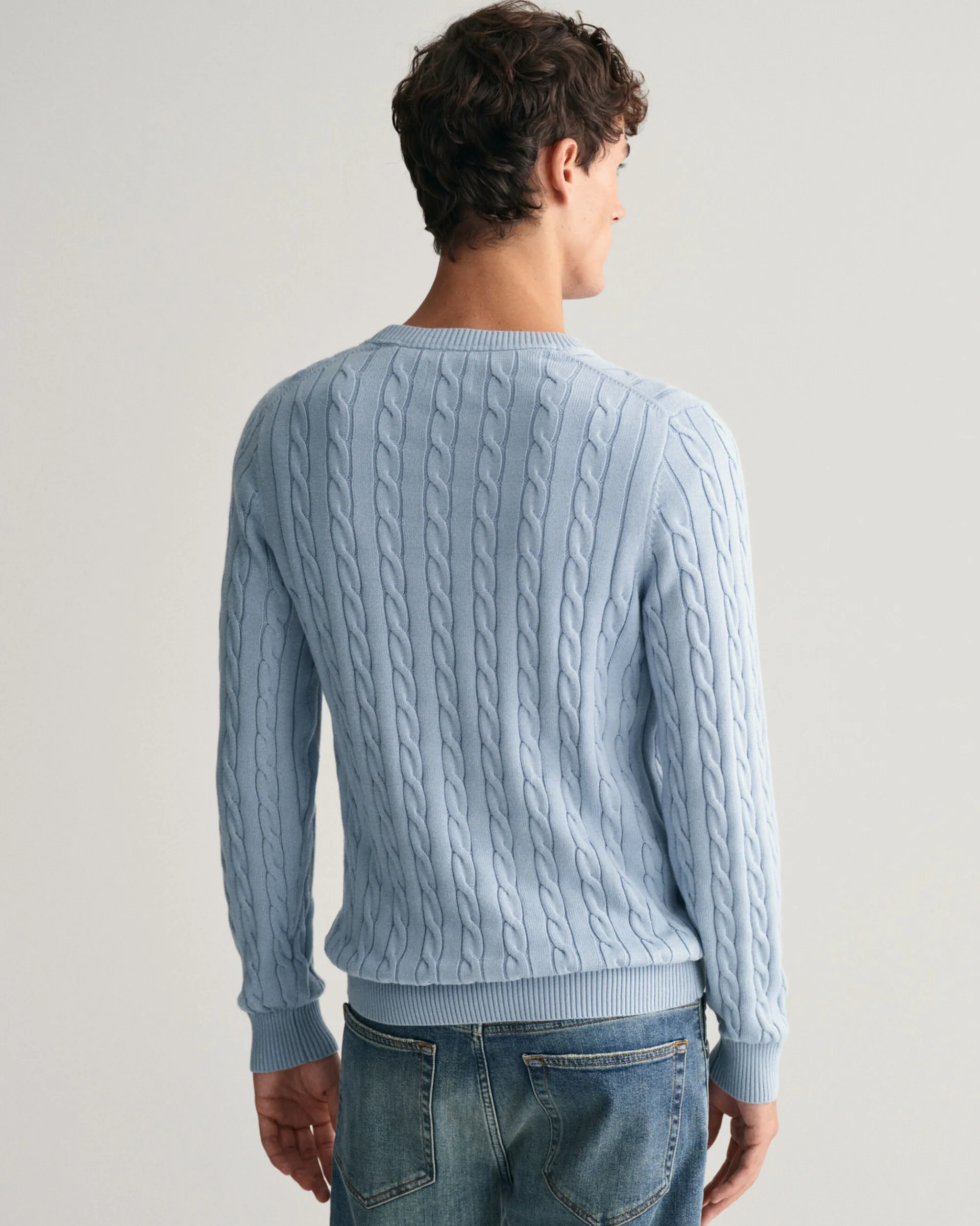 Cotton Cable Knit Crew Neck Sweater
