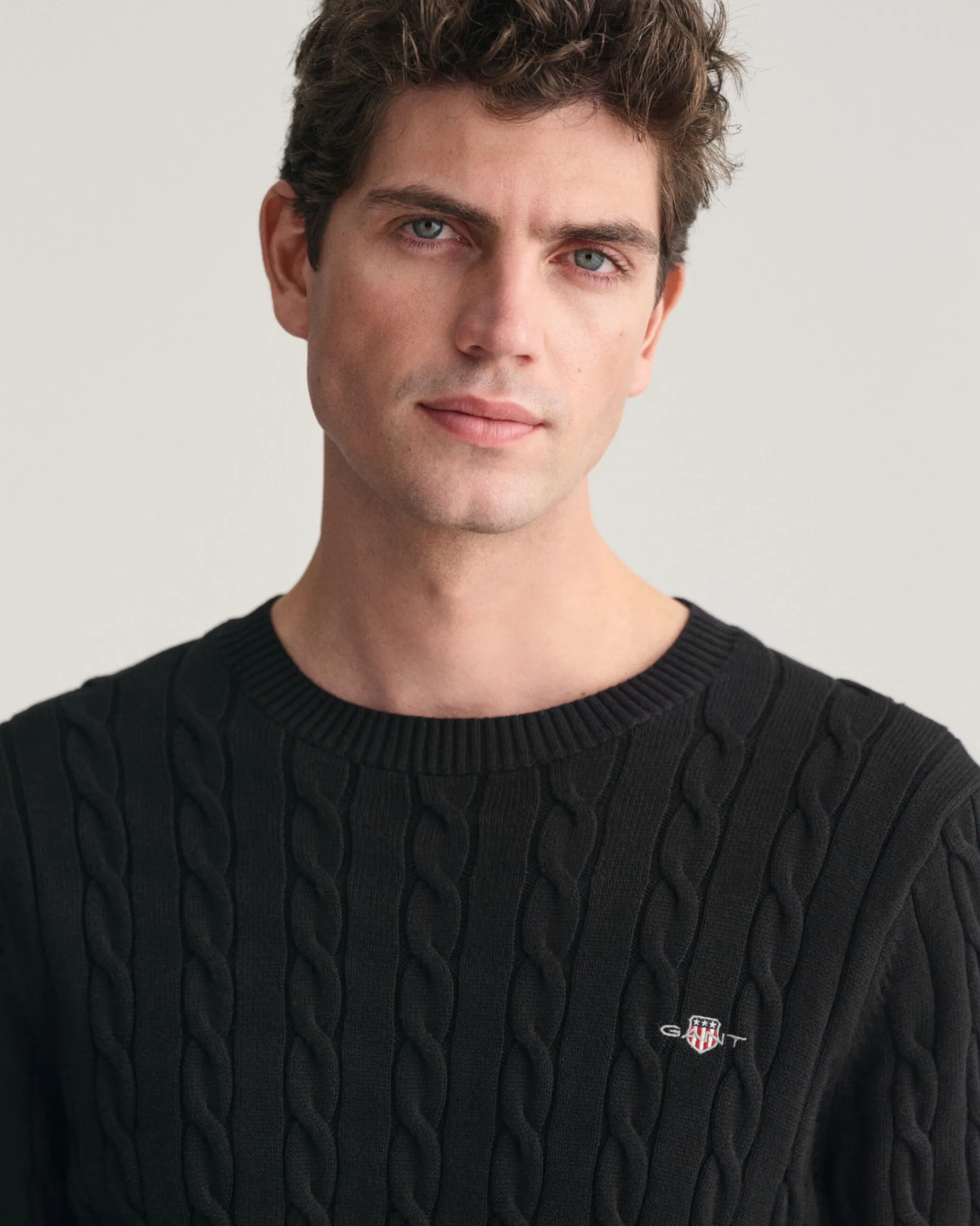 Cotton Cable Knit Crew Neck Sweater