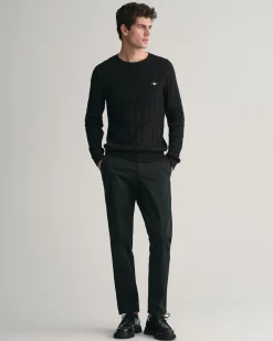 Cotton Cable Knit Crew Neck Sweater
