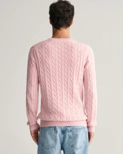 Cotton Cable Knit Crew Neck Sweater