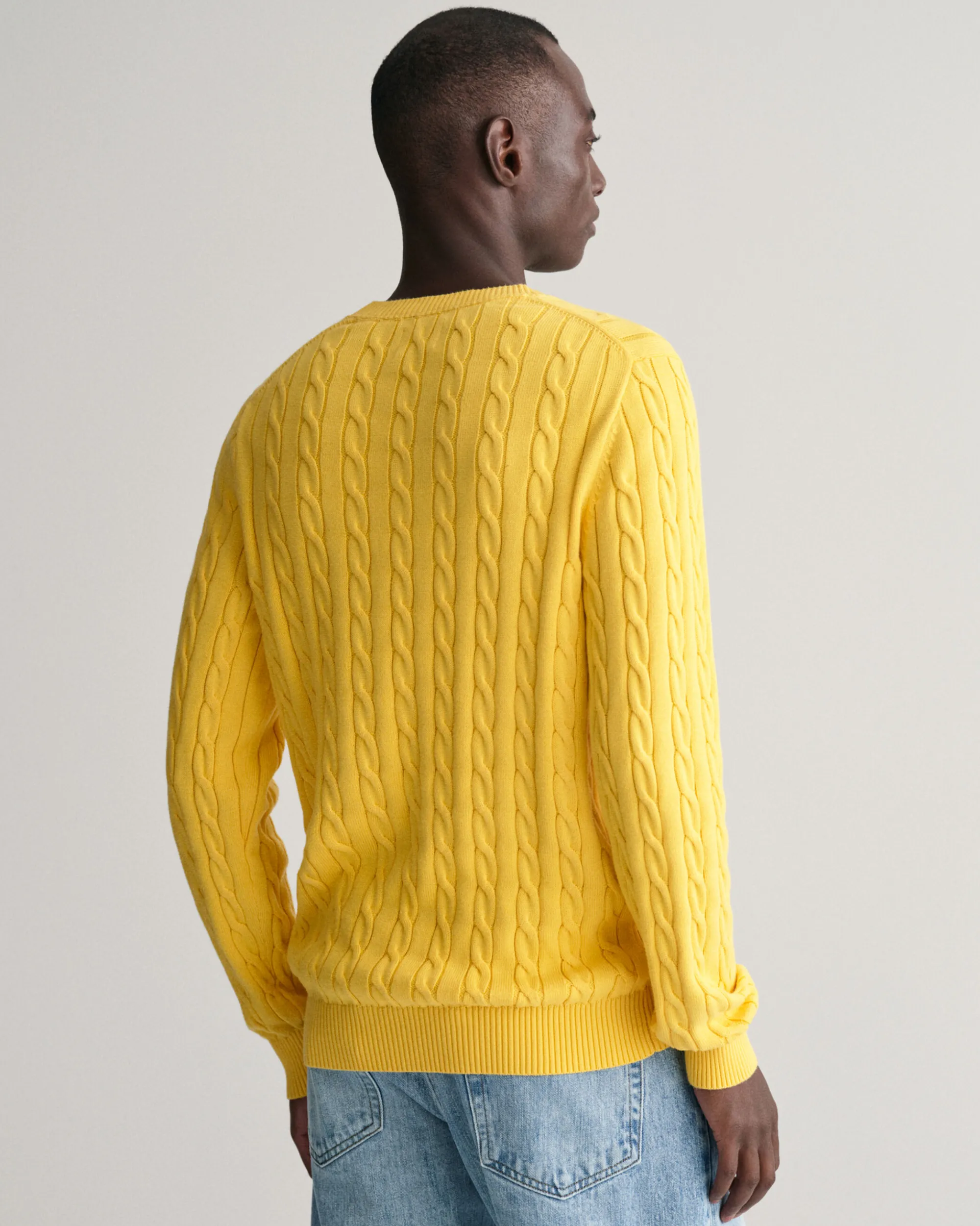 Cotton Cable Knit Crew Neck Sweater