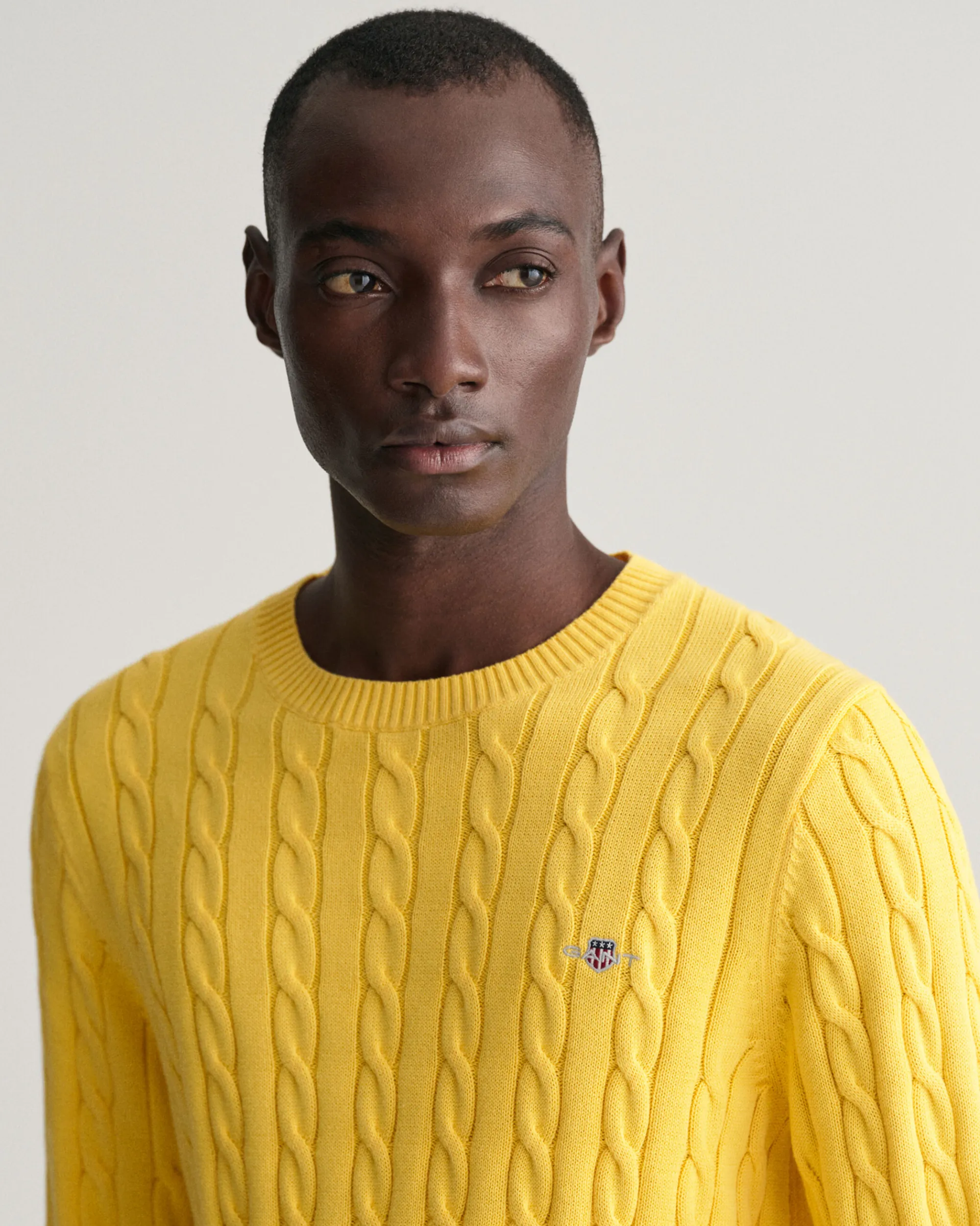 Cotton Cable Knit Crew Neck Sweater