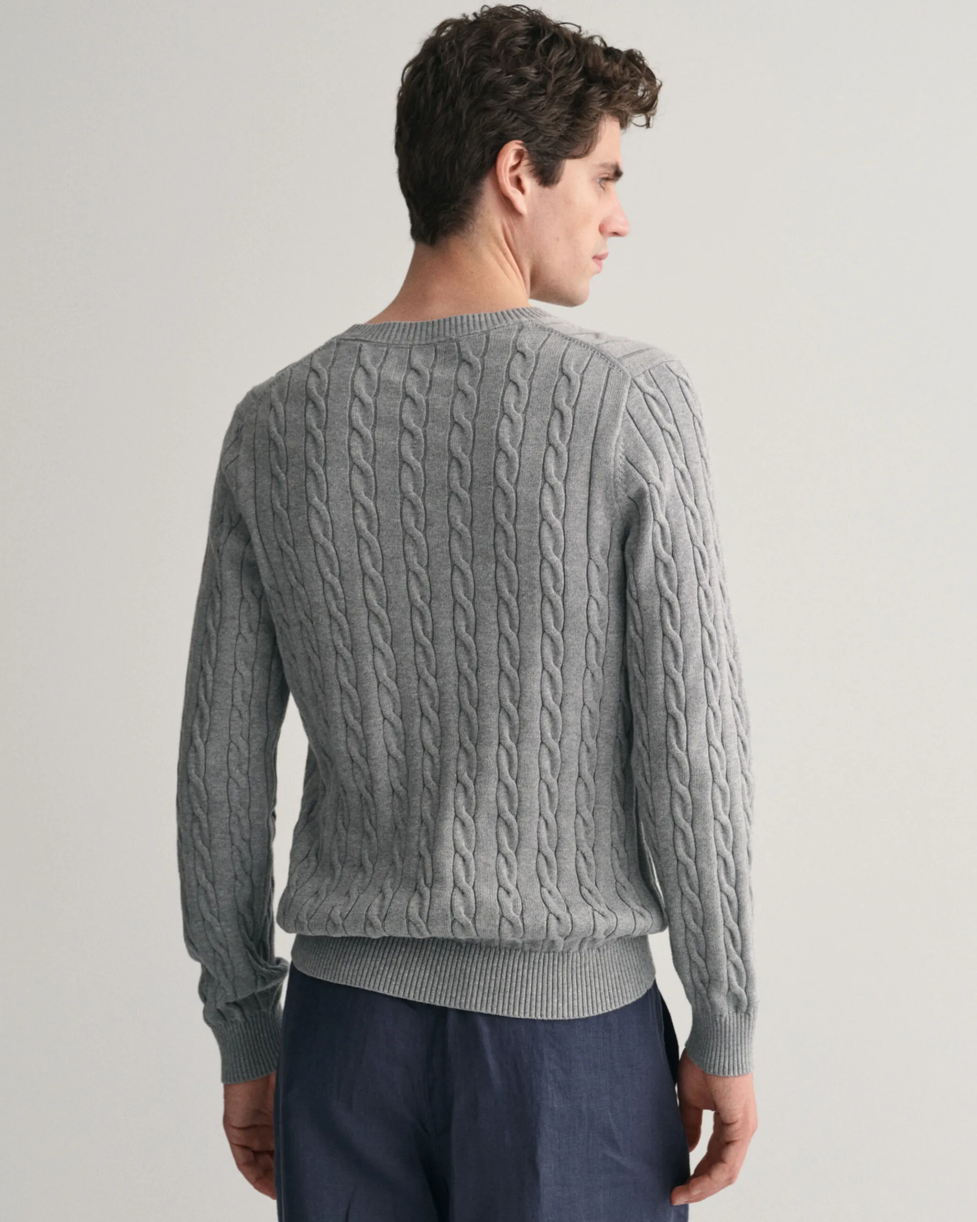 Cotton Cable Knit Crew Neck Sweater