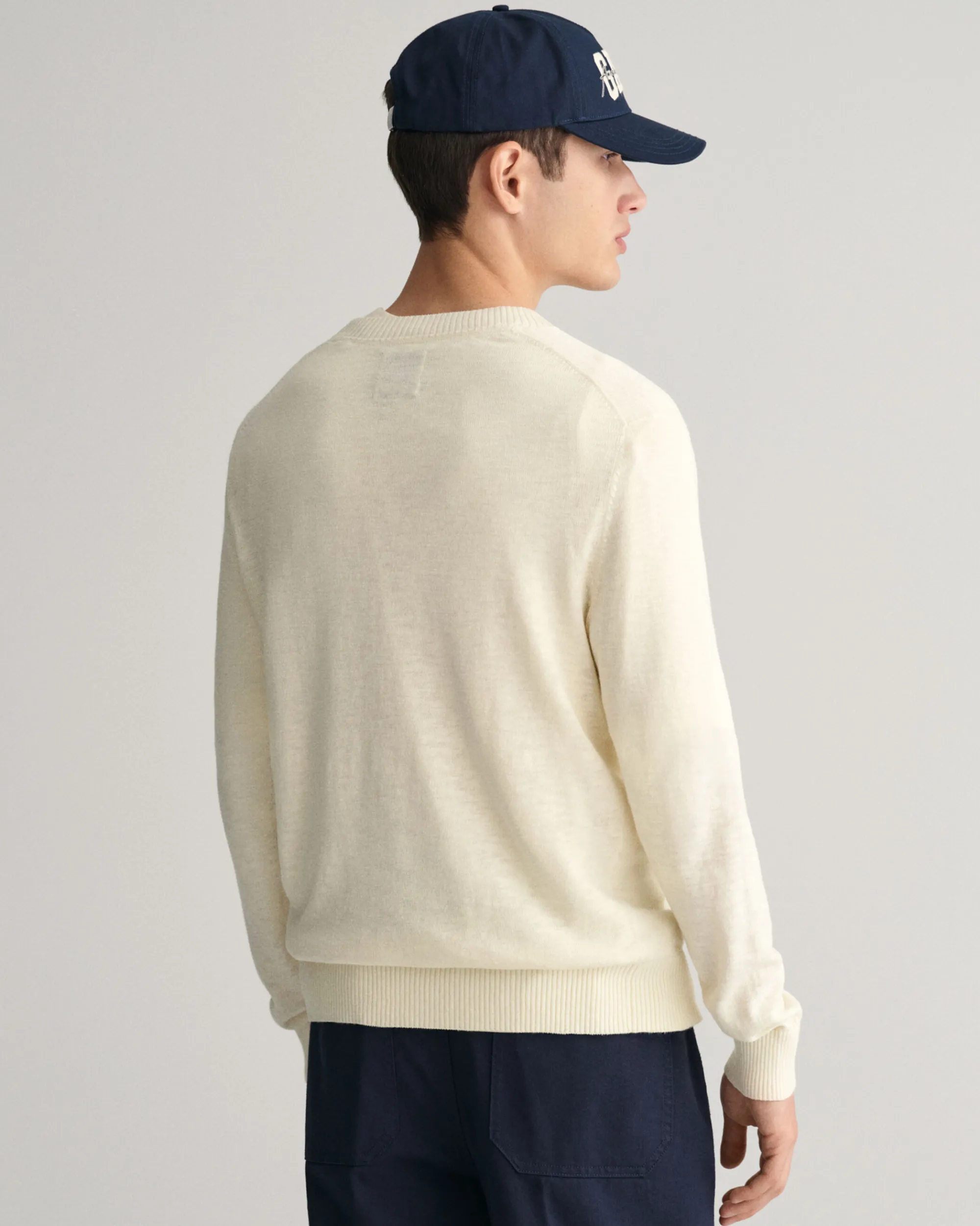 Cotton Linen Crew Neck Sweater