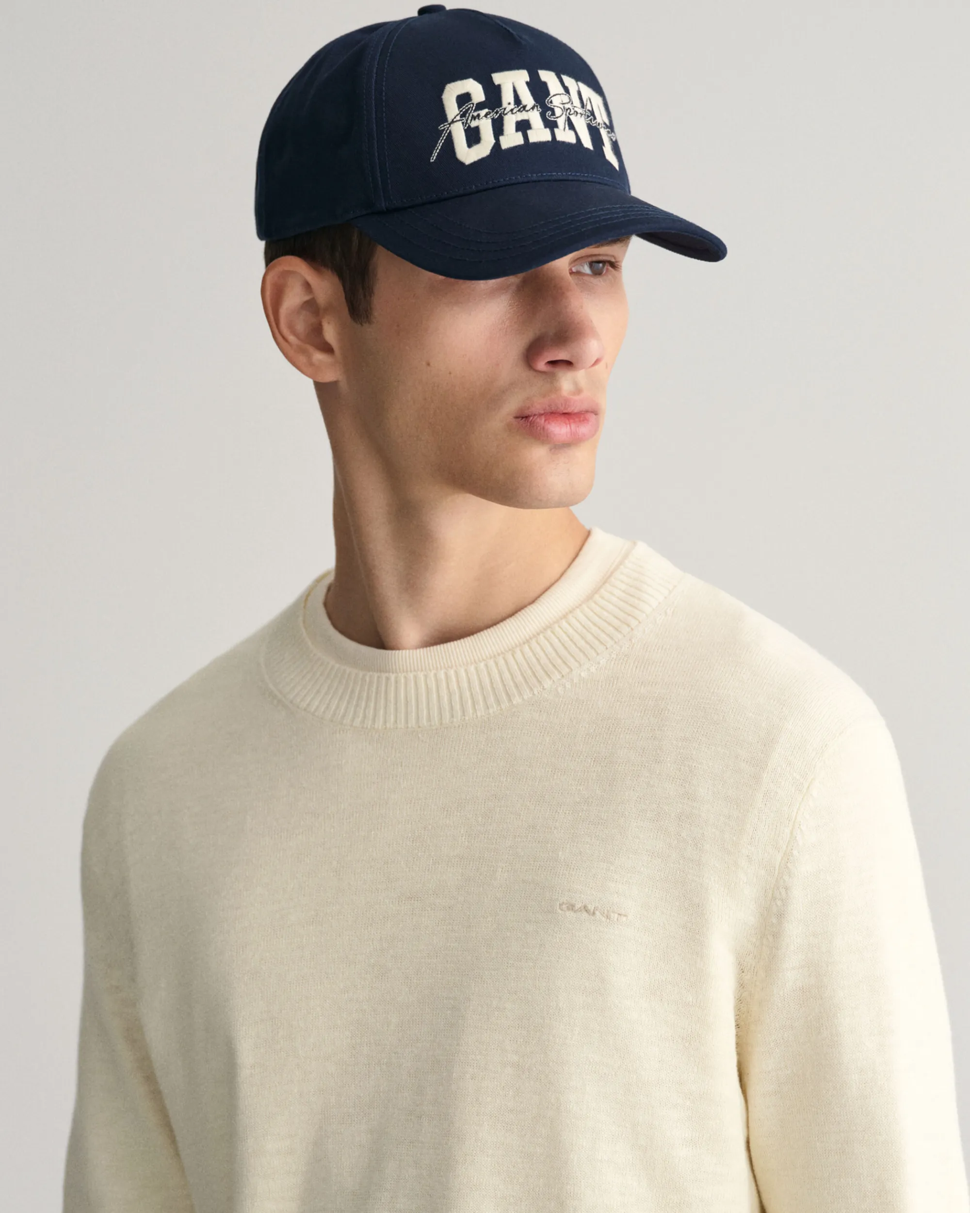 Cotton Linen Crew Neck Sweater