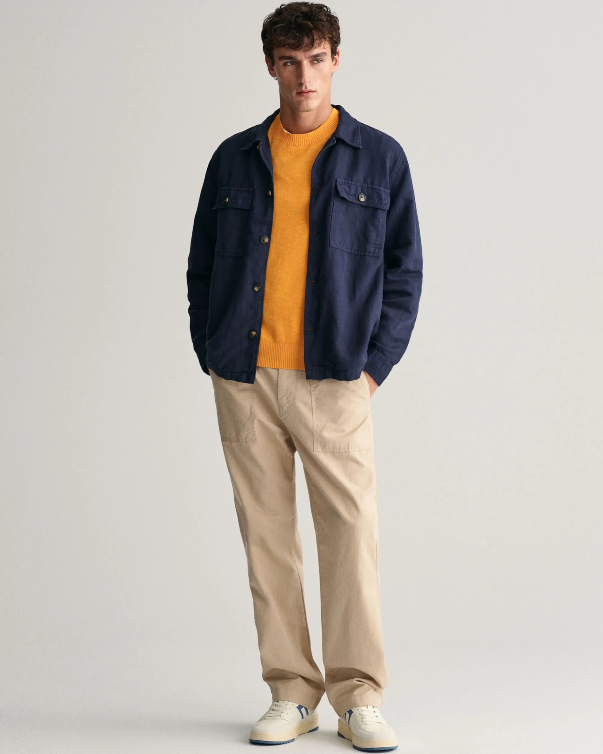 Cotton Linen Crew Neck Sweater