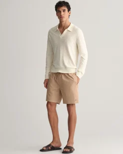 Cotton Linen Open Polo Sweater