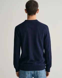 Cotton Linen Open Polo Sweater
