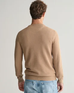 Cotton Piqué Crew Neck Sweater