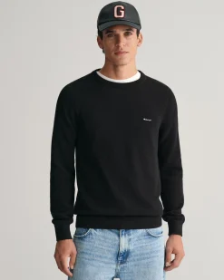 Cotton Piqué Crew Neck Sweater