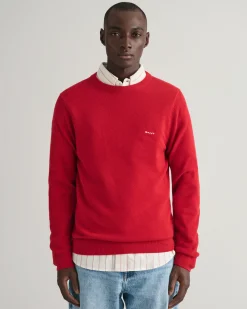 Cotton Piqué Crew Neck Sweater