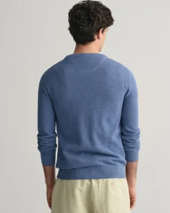 Cotton Piqué Crew Neck Sweater
