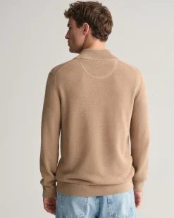 Cotton Piqué Zip Cardigan