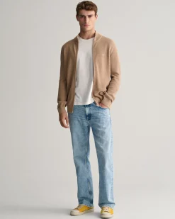 Cotton Piqué Zip Cardigan