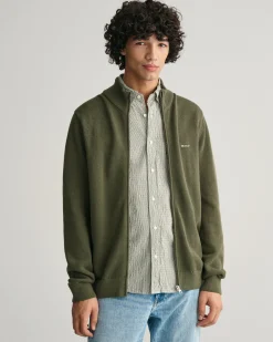 Cotton Piqué Zip Cardigan