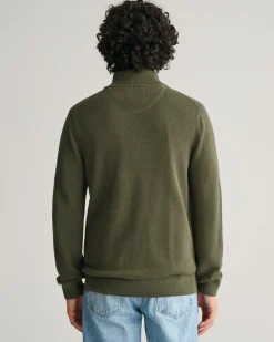 Cotton Piqué Zip Cardigan
