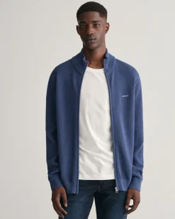 Cotton Piqué Zip Cardigan