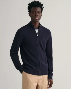 Cotton Piqué Zip Cardigan