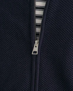 Cotton Piqué Zip Cardigan