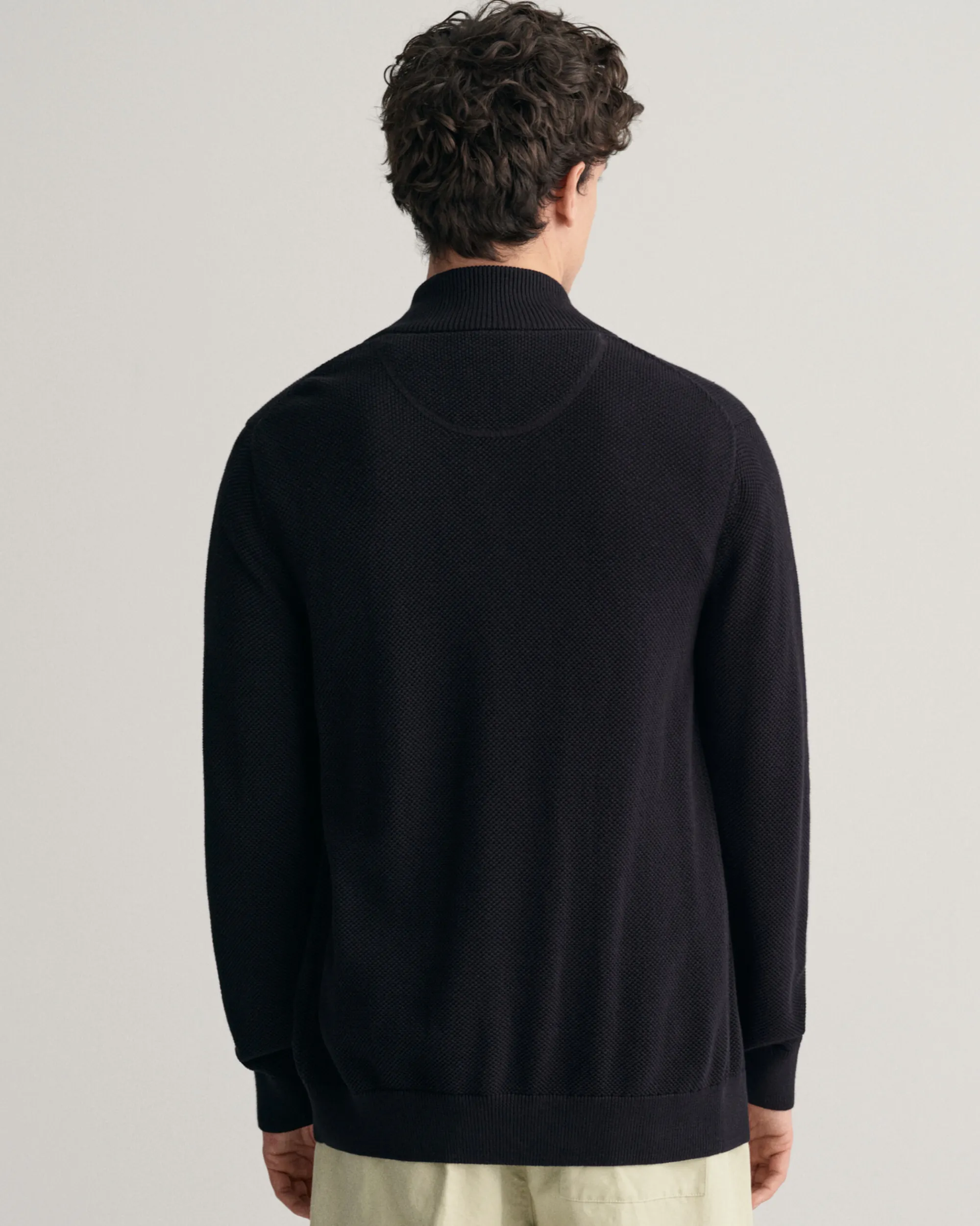 Cotton Piqué Zip Cardigan