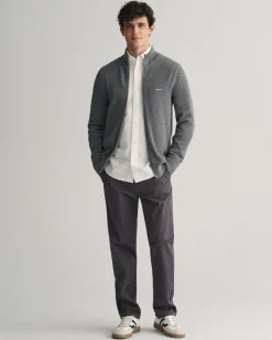 Cotton Piqué Zip Cardigan