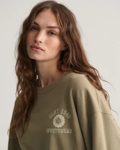 Crest Graphic Crew Neck Sweatshirt