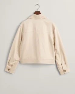 Cropped Linen Blend Jacket
