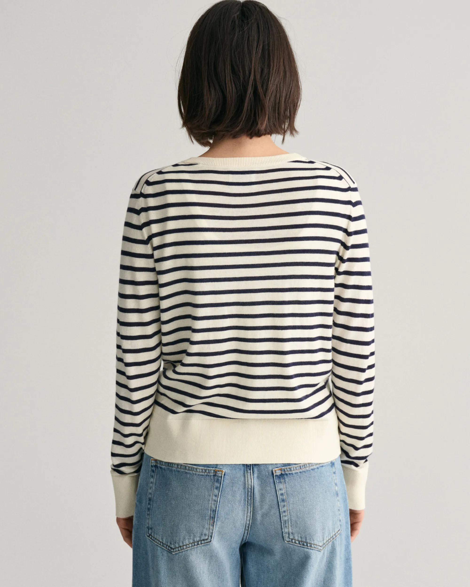 Fine Knit Striped Cardigan