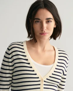 Fine Knit Striped Cardigan