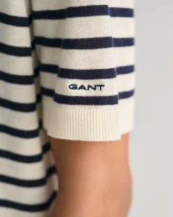 Fine Knit Striped Short Sleeve Rugger