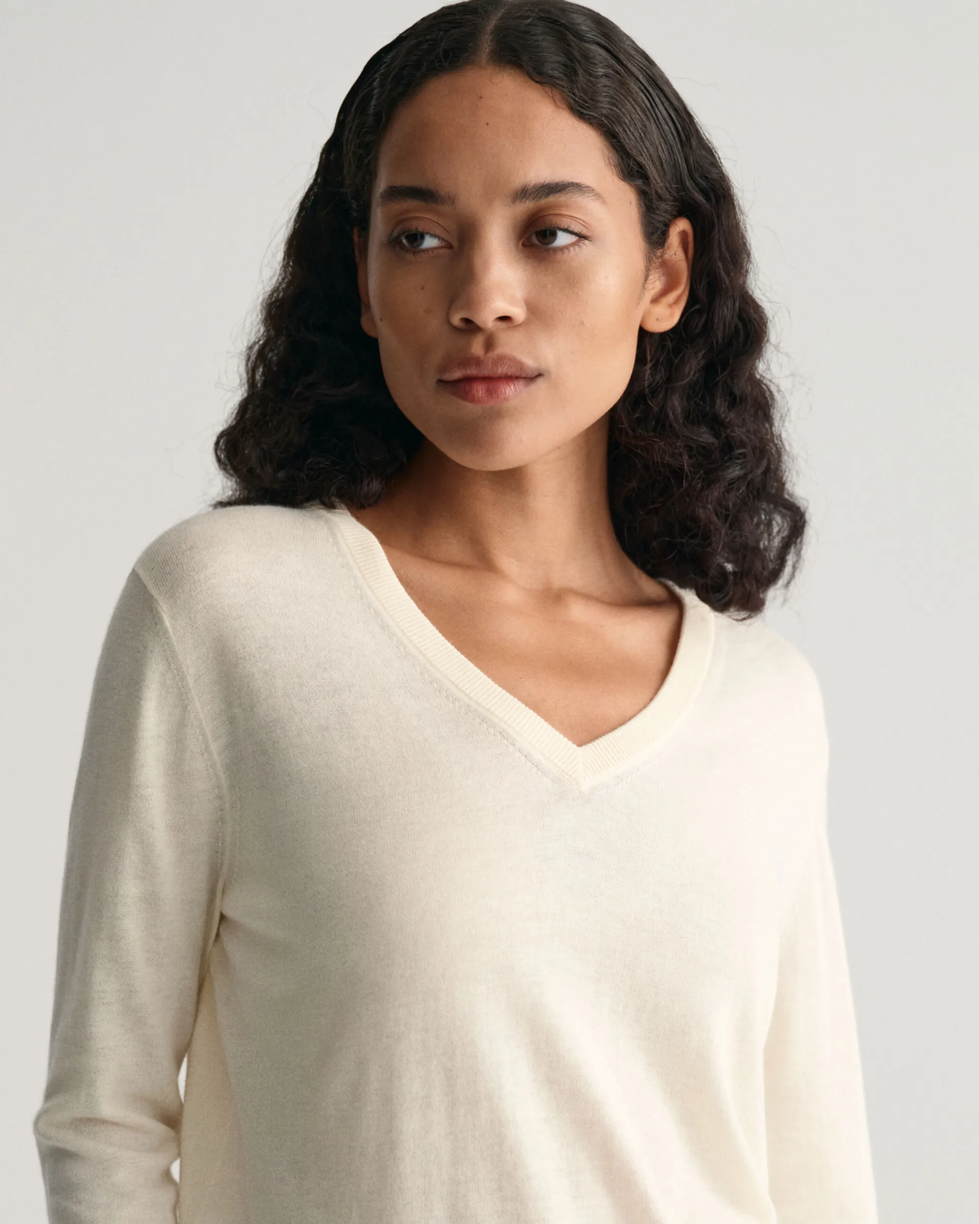 Fine Knit V-Neck Sweater