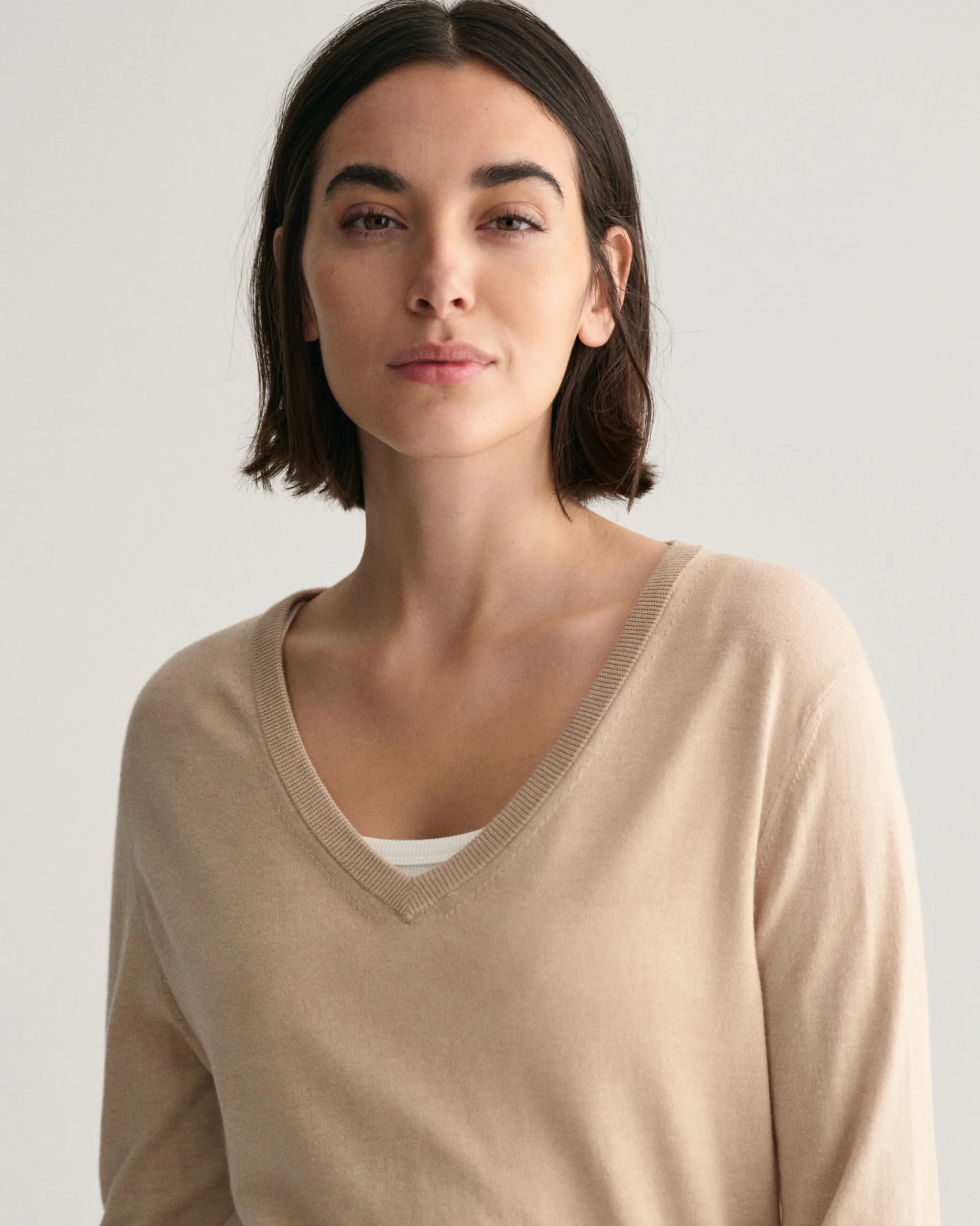 Fine Knit V-Neck Sweater