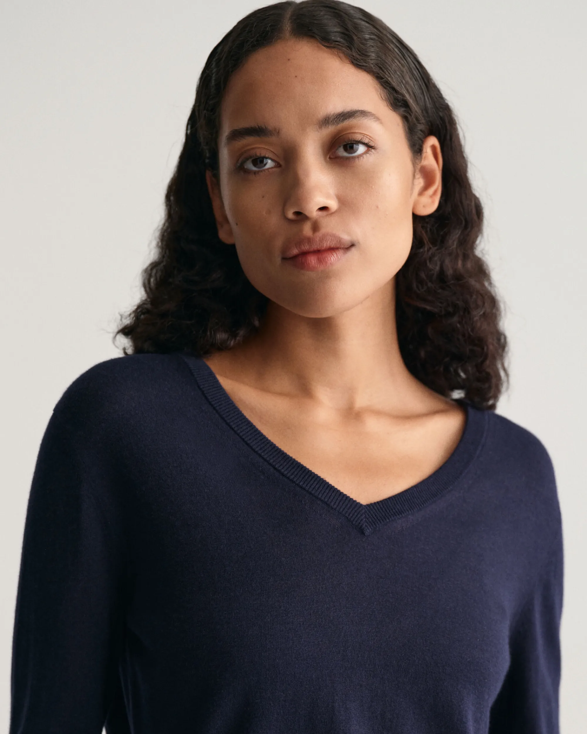 Fine Knit V-Neck Sweater