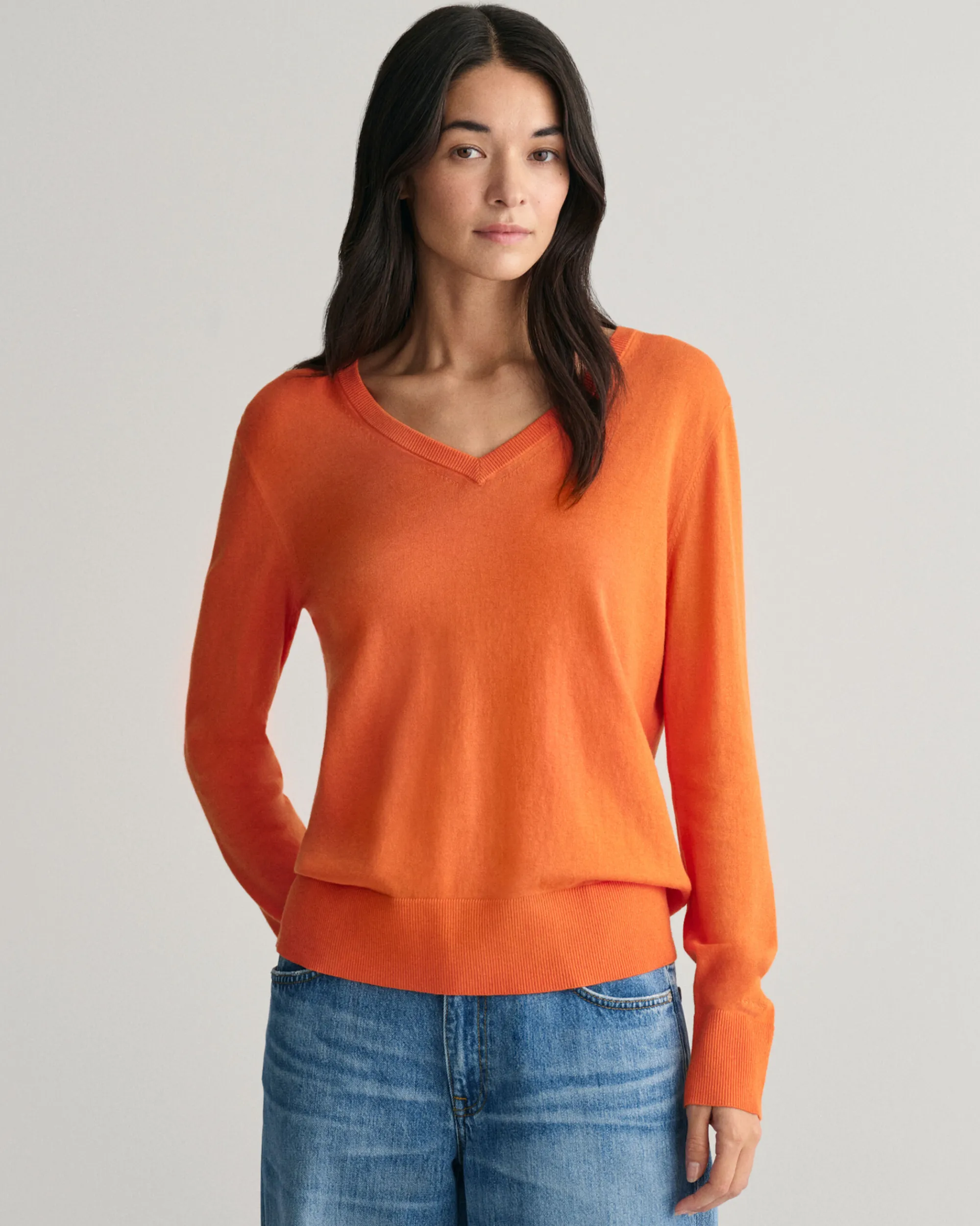 Fine Knit V-Neck Sweater