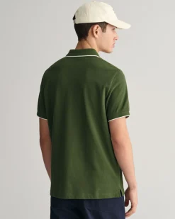 Framed Tipped Piqué Polo Shirt