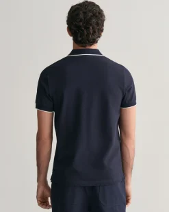Framed Tipped Piqué Polo Shirt
