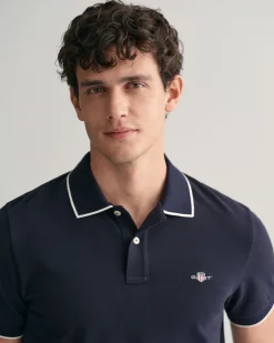 Framed Tipped Piqué Polo Shirt