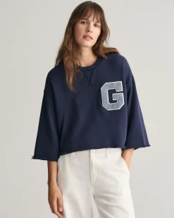 G Badge Short Sleeve Cropped Sweatshirt