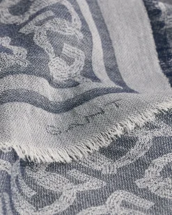 G Patterned Lightweight Wool Scarf